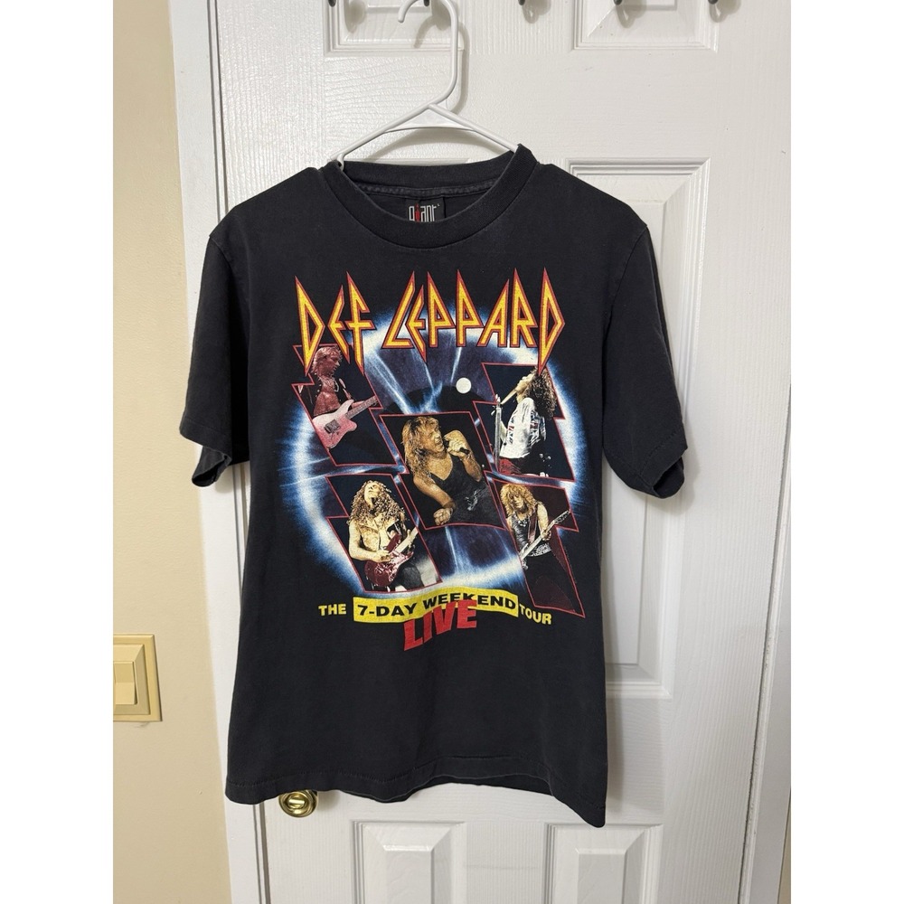 VTG 1992 Def Leppard 7-Day Weekend Tour T-Shirt L Giant Tee Jays Single Stitch